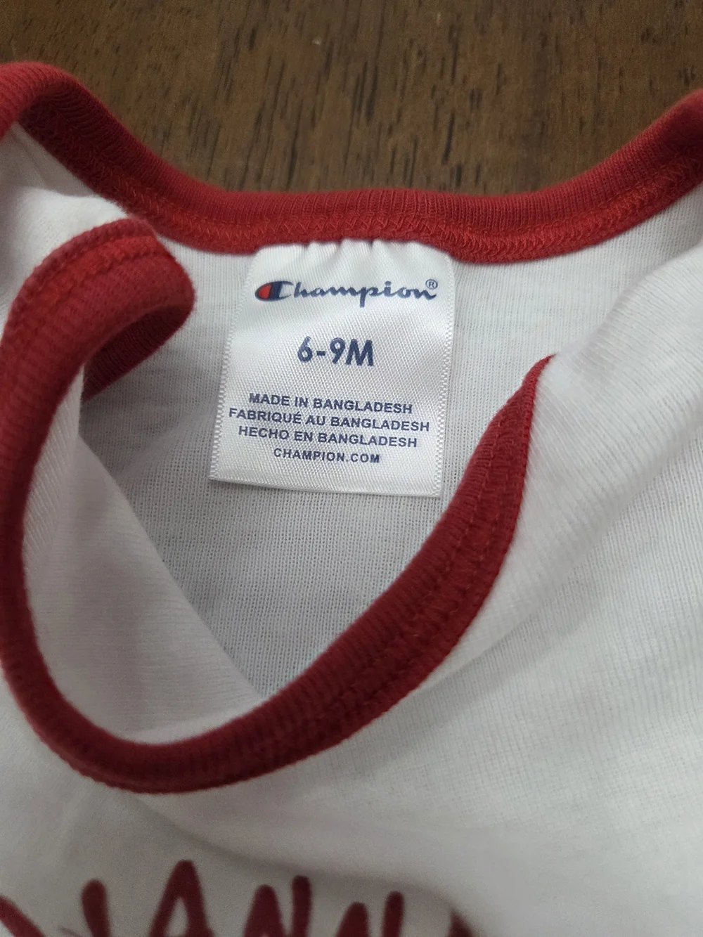 Champion Alabama White Baby Bodysuit with Red Trim - Size 6-9M
